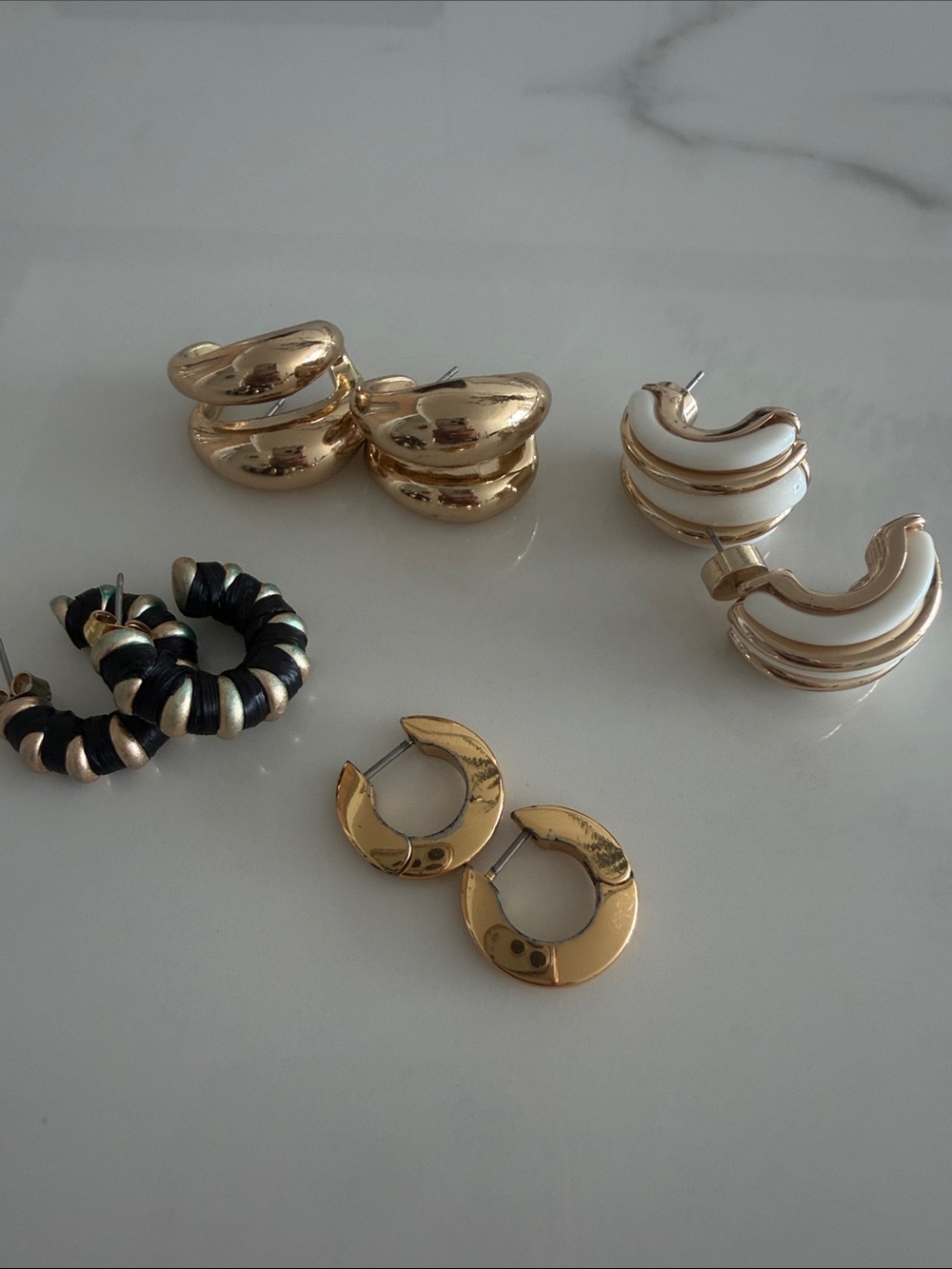 Gold Chunky Hoop Earrings - Women’s Fashion Jewelry
